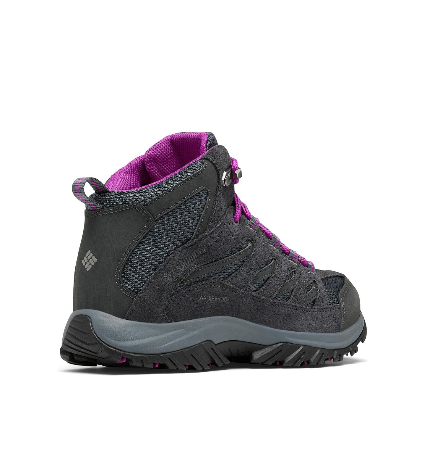 Columbia womens Crestwood Mid Waterproof Boot Hiking Shoe, Graphite/Bright Plum, 9 Wide US