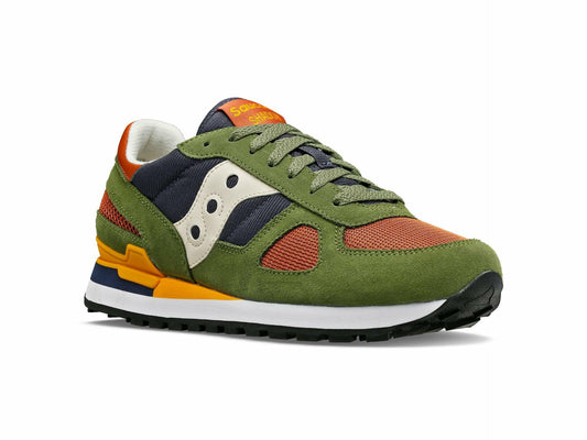 Saucony Men's Shadow Original Sneaker, Navy/Orange, 12