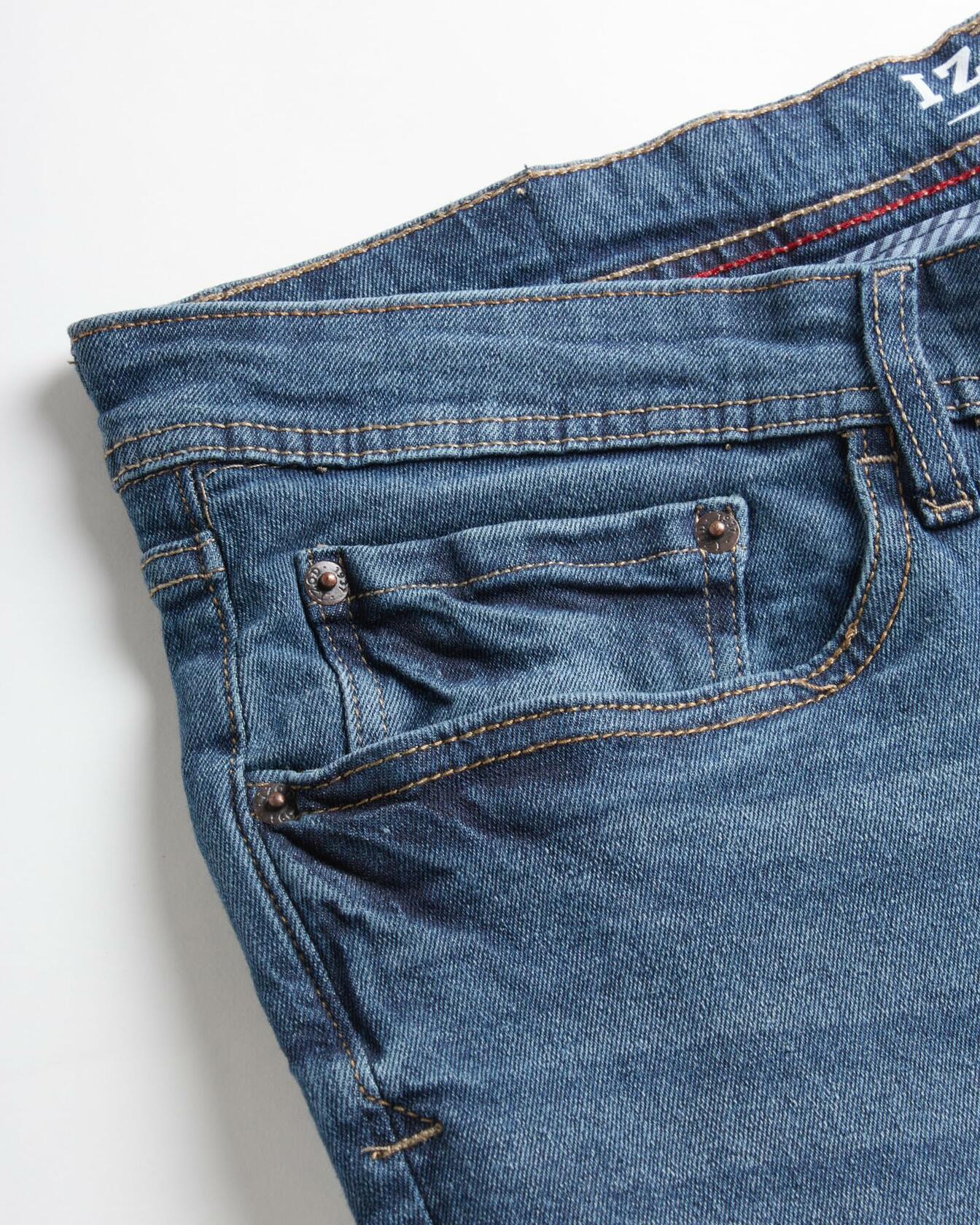 IZOD Men's Straight Leg Jeans - Comfortable Stretch Casual Pull On Denim Jeans for Men - Lightweight Men's Fashion Pants, Size 40W x 32L, Indigo Blast
