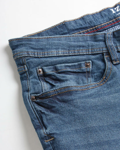 IZOD Men's Straight Leg Jeans - Comfortable Stretch Casual Pull On Denim Jeans for Men - Lightweight Men's Fashion Pants, Size 40W x 32L, Indigo Blast
