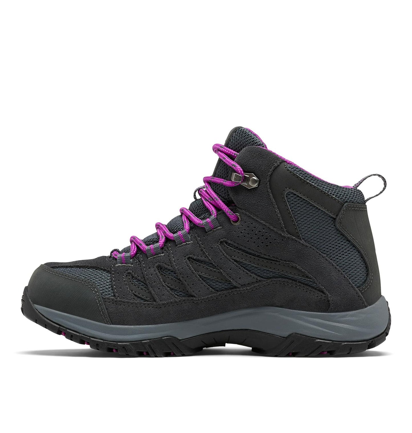 Columbia womens Crestwood Mid Waterproof Boot Hiking Shoe, Graphite/Bright Plum, 9 Wide US