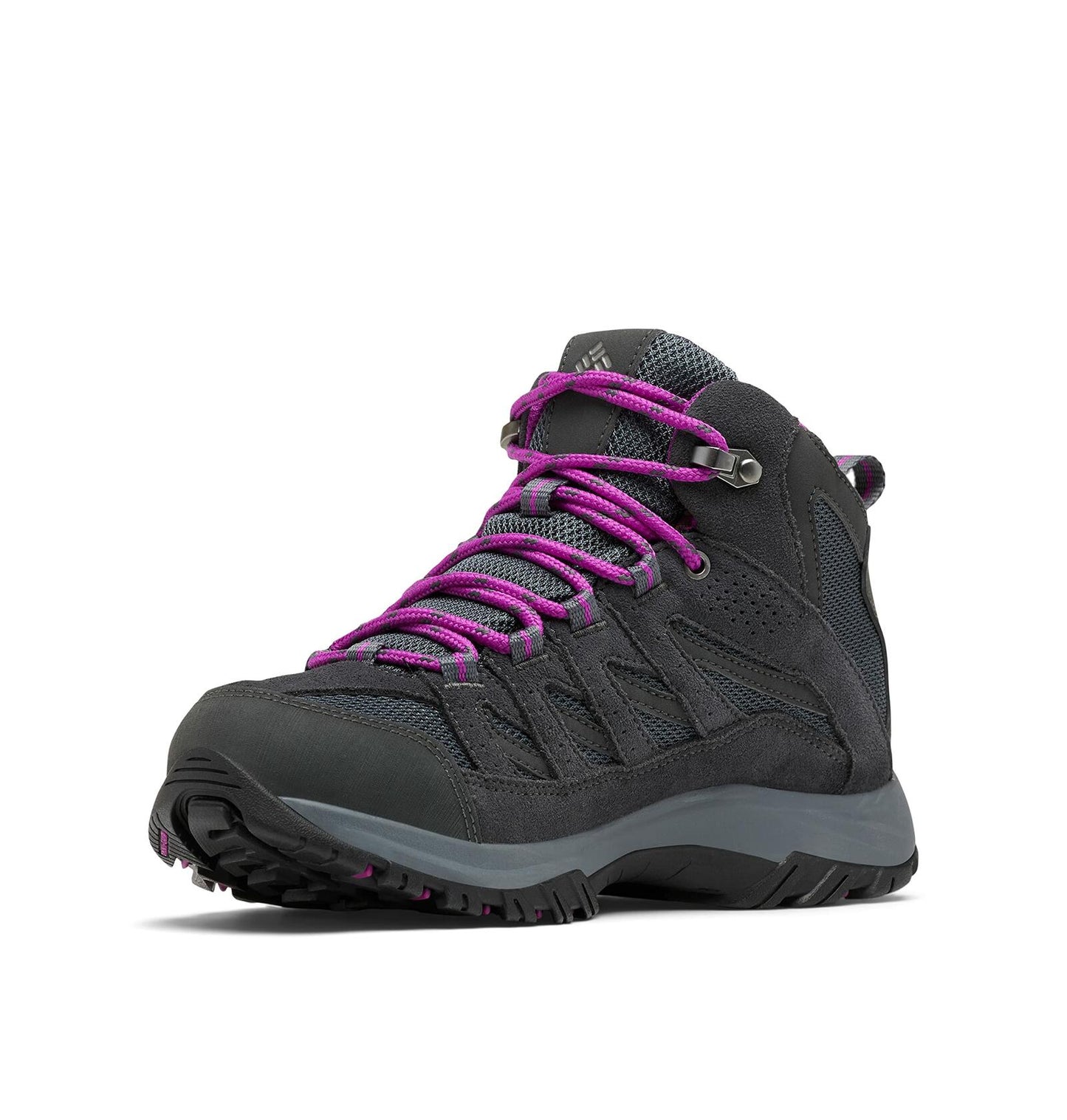 Columbia womens Crestwood Mid Waterproof Boot Hiking Shoe, Graphite/Bright Plum, 9 Wide US