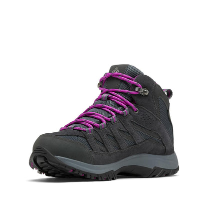 Columbia womens Crestwood Mid Waterproof Boot Hiking Shoe, Graphite/Bright Plum, 9 Wide US