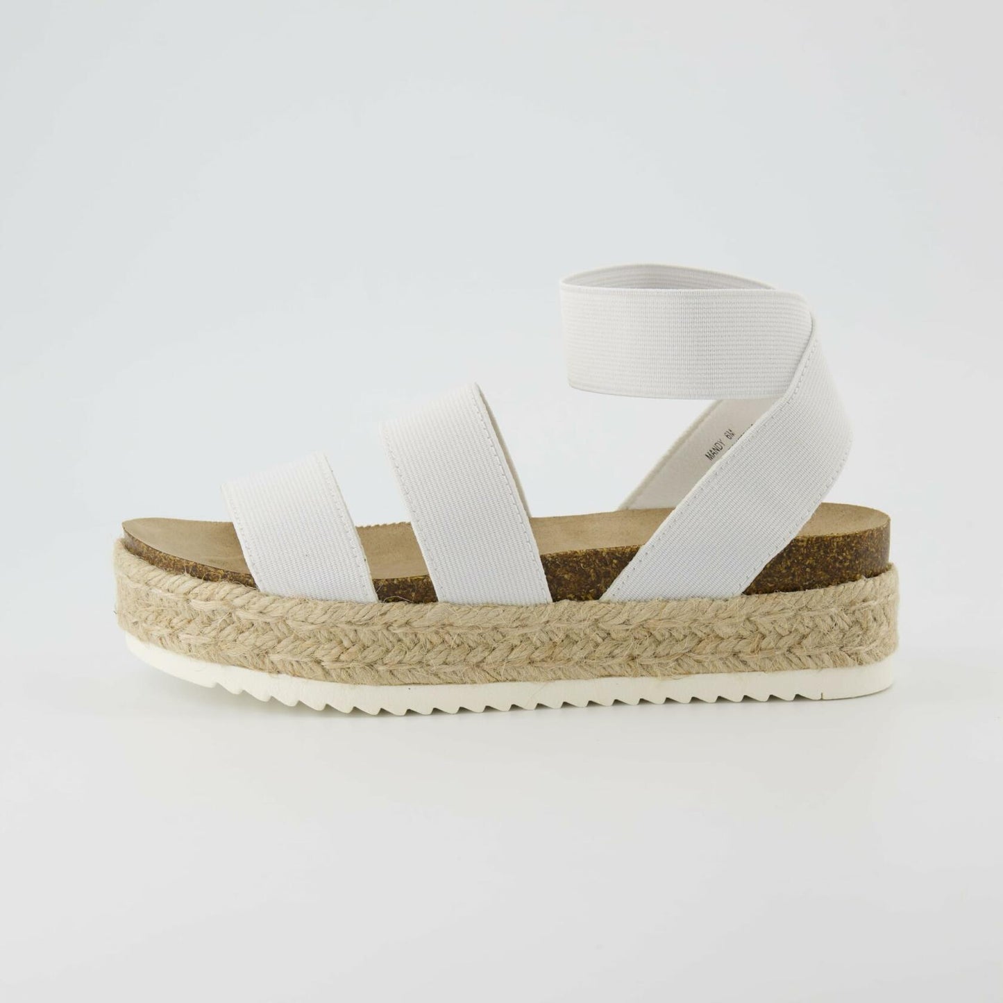 CUSHIONAIRE Mandy Wedge Sandals for Women 2025 – Strappy Platform Sandals with Arch Support, Cute Summer Espadrille-Style Platform Dressy Slip-On, WHITE 10