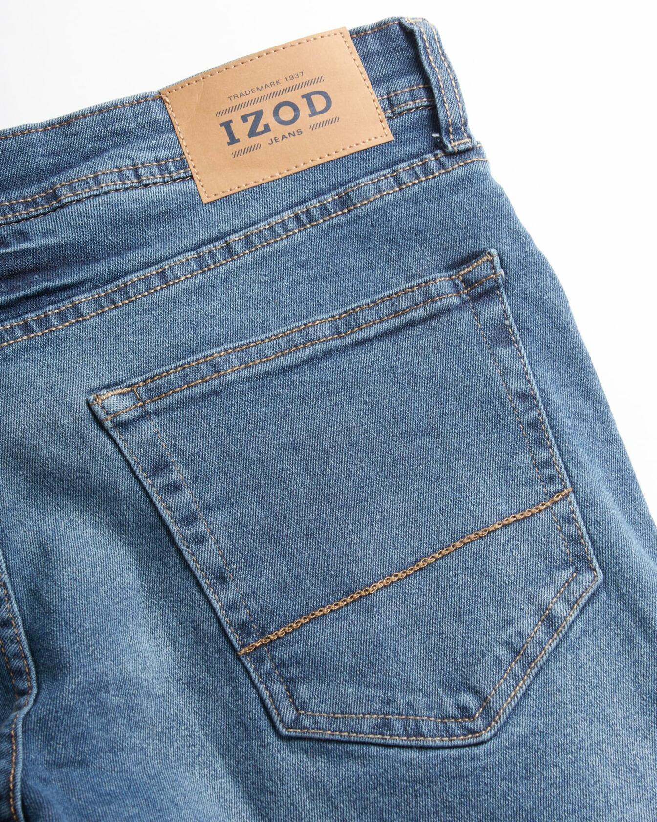 IZOD Men's Straight Leg Jeans - Comfortable Stretch Casual Pull On Denim Jeans for Men - Lightweight Men's Fashion Pants, Size 40W x 32L, Indigo Blast