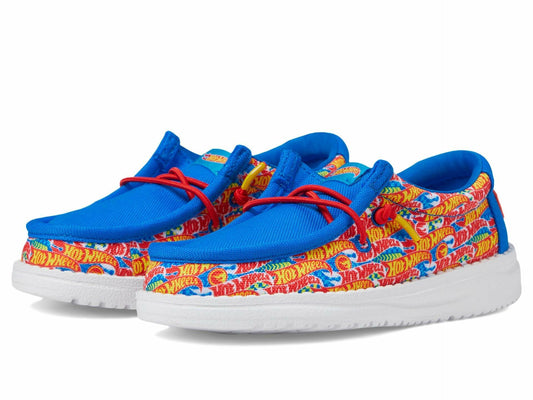 Hey Dude Kids Mens Wally Hot Wheels Blue/Multi 10 Medium