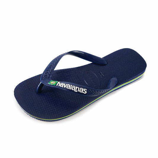 Havaianas Kid's Brazil Logo Flip Flop Sandal, Navy Blue, 13/1 M US Little Kid