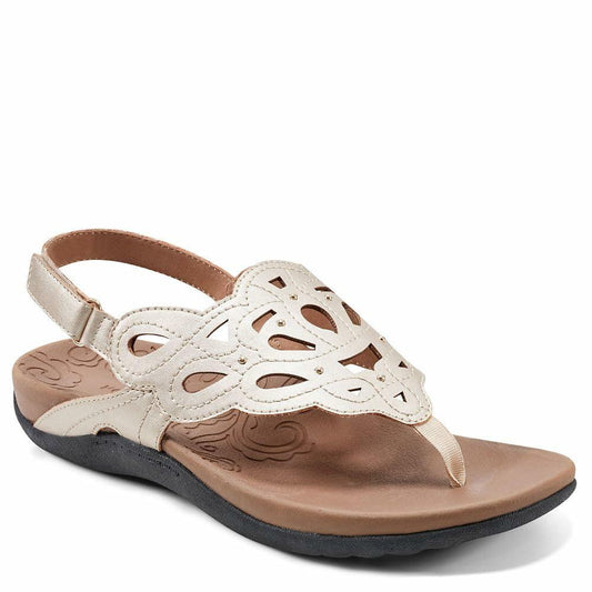 Rockport Women's Ridge Sling Sandal, Gold Bling, 9