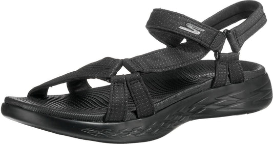 Skechers Women's On-The-Go 600-Brilliancy Sport Sandal, Black, 10 Wide