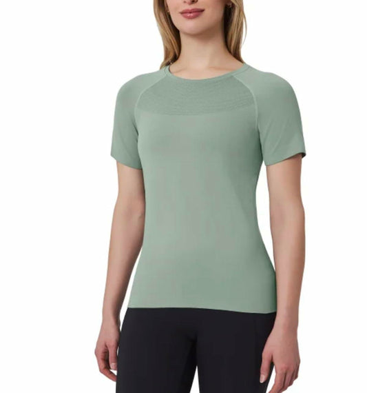 Mondetta Women's Short Sleeve Fitted Active Seamless T-Shirt (US, Alpha, Medium, Regular, Regular, Green Bay (Green))