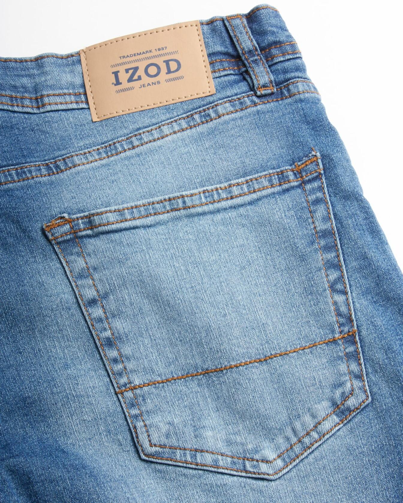 IZOD Men's Straight Leg Jeans - Comfortable Stretch Casual Pull On Denim Jeans for Men - Lightweight Men's Fashion Pants, Size 40W x 34L, Med Stone Wash