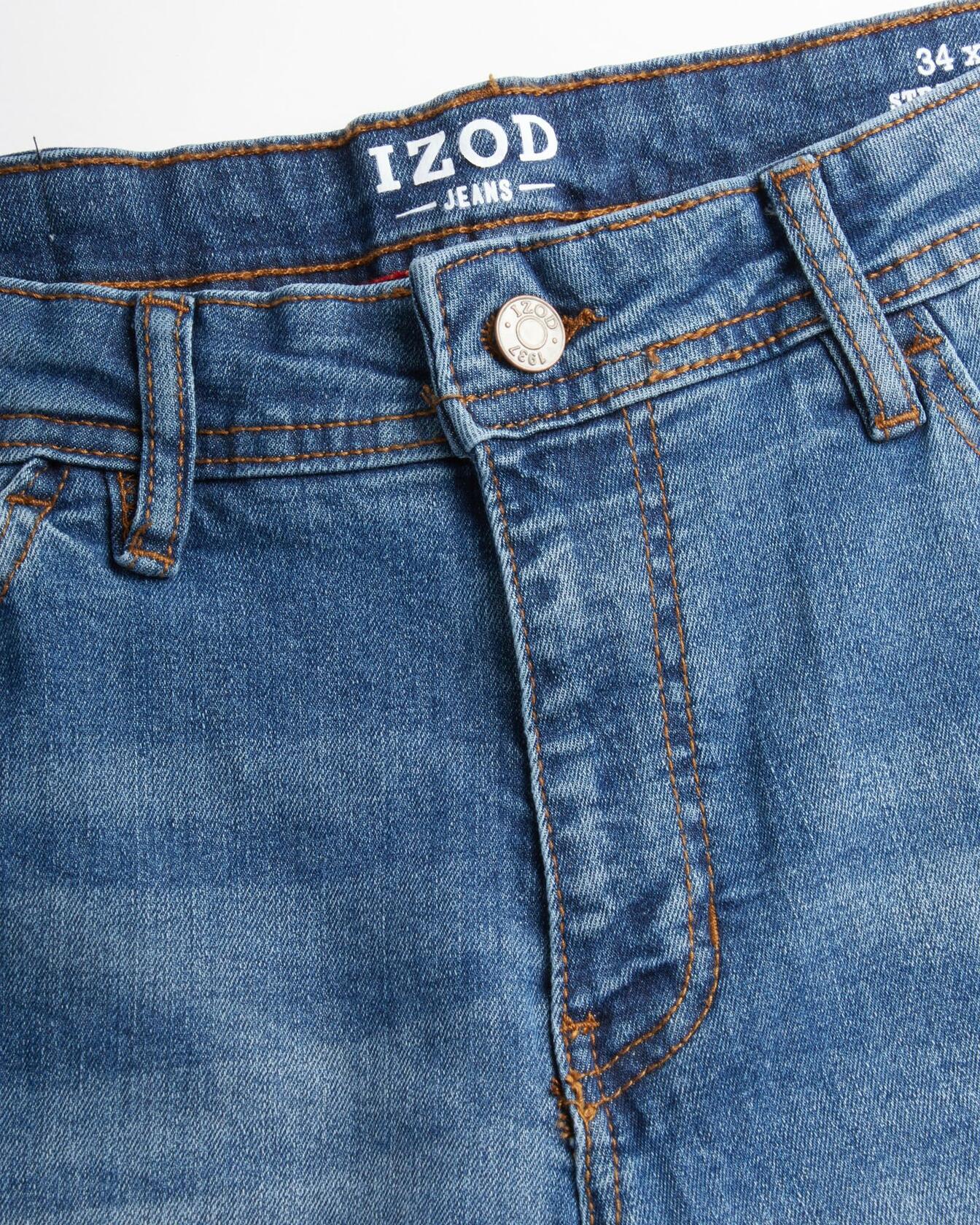 IZOD Men's Straight Leg Jeans - Comfortable Stretch Casual Pull On Denim Jeans for Men - Lightweight Men's Fashion Pants, Size 40W x 34L, Med Stone Wash