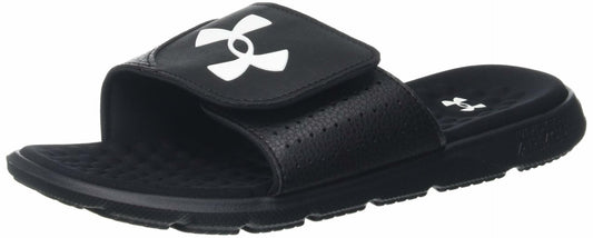 Under Armour Men's Ignite Pro Slide, (001) Black/Black/White, 16, US