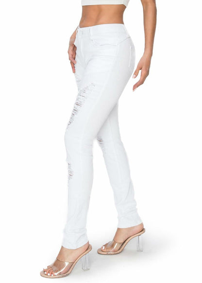 2LUV Women's Distressed Skinny 1a00 Jeans White 15