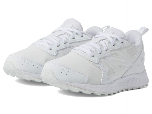 New Balance Kid's Fresh Foam 650 V1 Lace-up Running Shoe, White/White, 1 Wide Little Kid