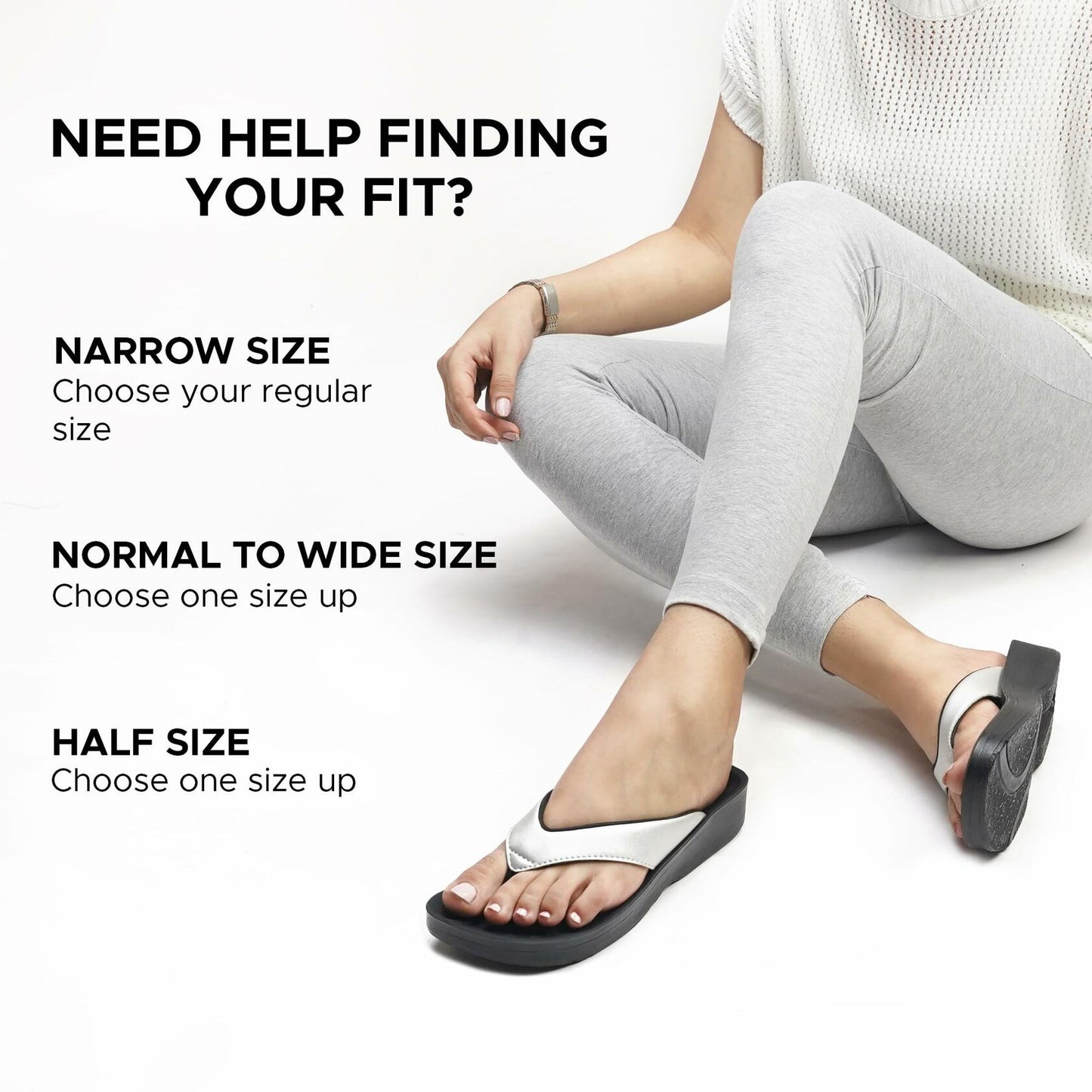AEROTHOTIC Slip On Recovery Footwear Plantar Fasciitis Flip Flops for Women Yoga Mat Outdoor Walking Beach Ladies Arch Support Summer Thong Dressy Casual Sandals (Pearly Silver, Size 9)