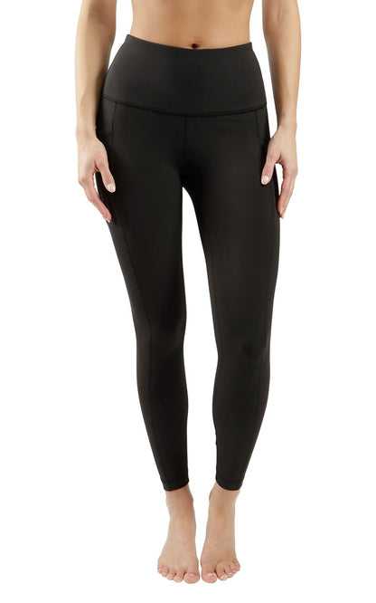 90 Degree By Reflex Tummy Control Leggings High Waisted Squat Proof Ankle Workout Running Yoga Pant - Black - Large