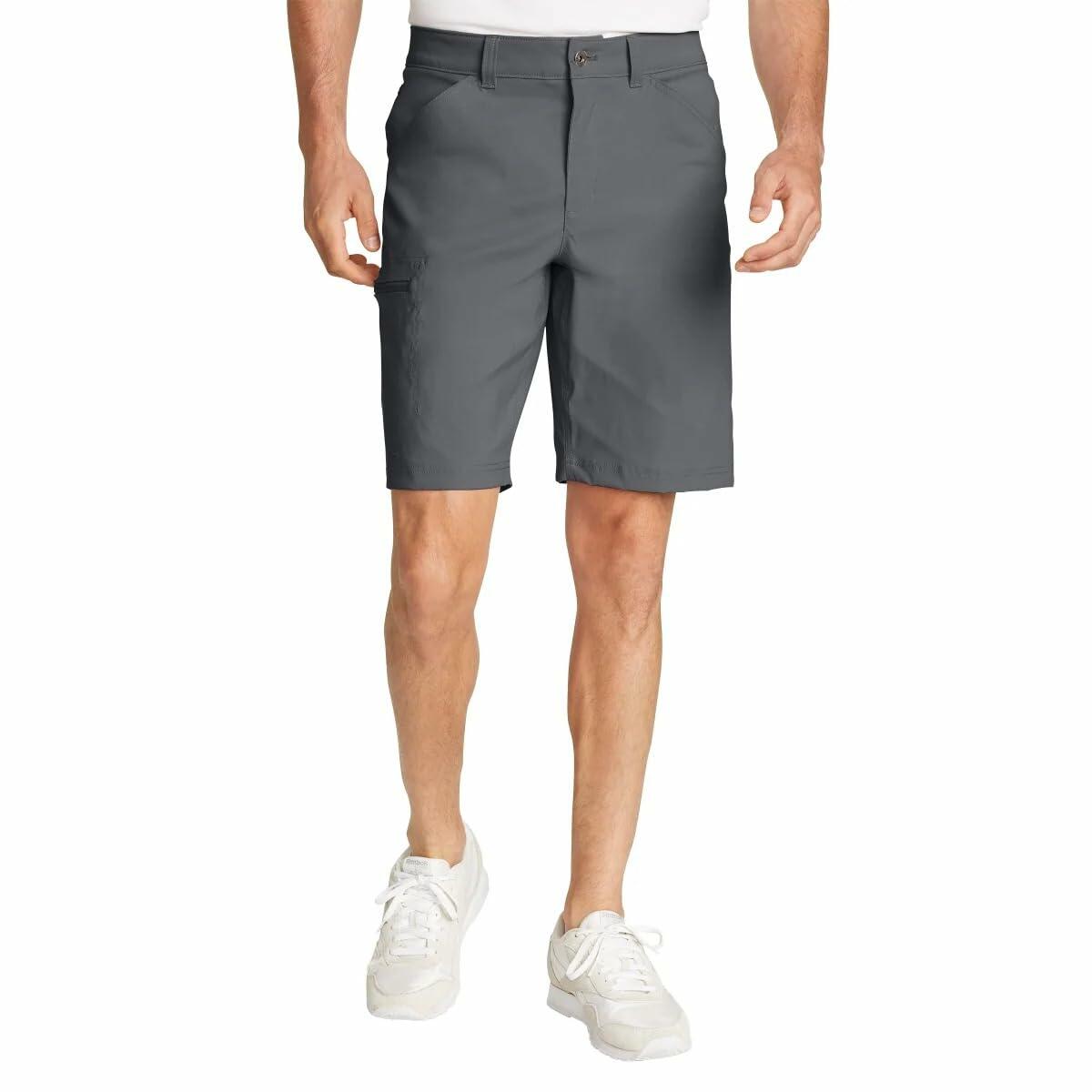 Eddie Bauer Men’s UPF 50+ Classic Fit Stretch Lightweight Tech Short (Gray, 30)
