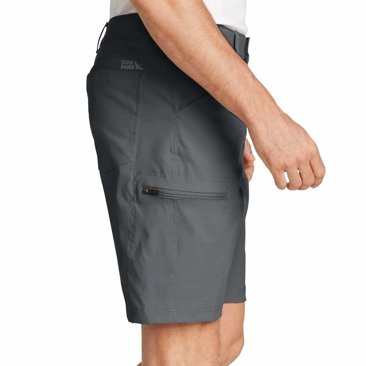 Eddie Bauer Men’s UPF 50+ Classic Fit Stretch Lightweight Tech Short (Gray, 36)