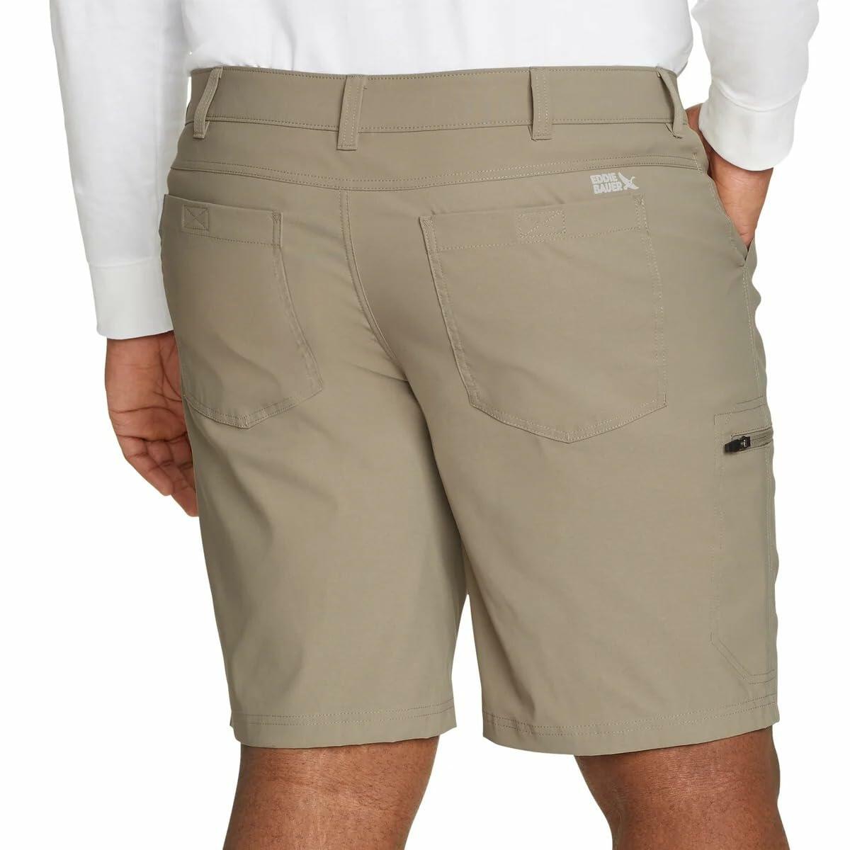 Eddie Bauer Men’s UPF 50+ Classic Fit Stretch Lightweight Tech Short (Tan, 30)