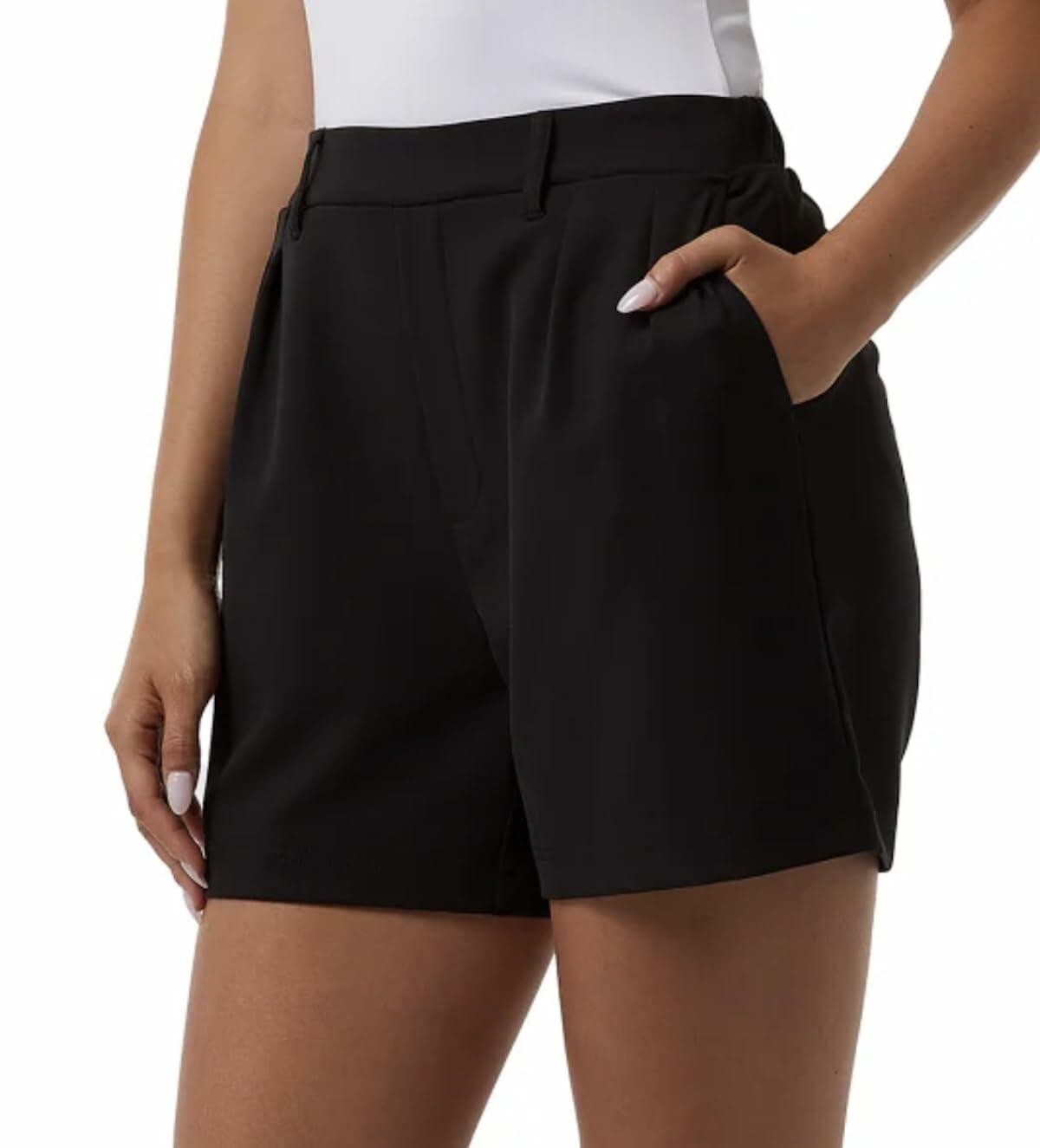 32 Degrees Women Pleated Short (US, Alpha, Small, Regular, Regular, Black)