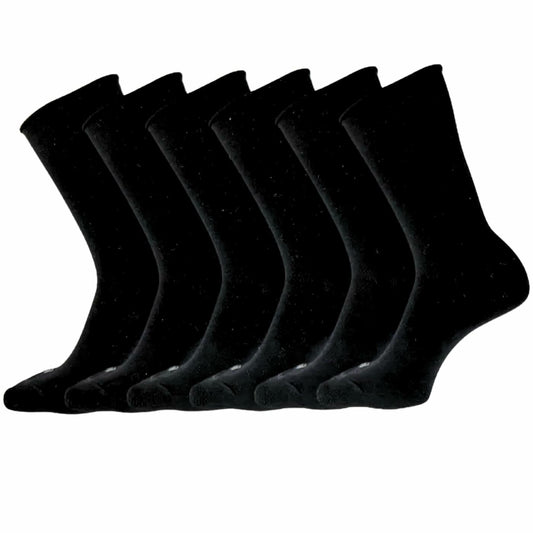 K. Bell Women's Modal Roll Top Socks, 6 Pairs, Black, Fits Shoe Sizes 5.5-10