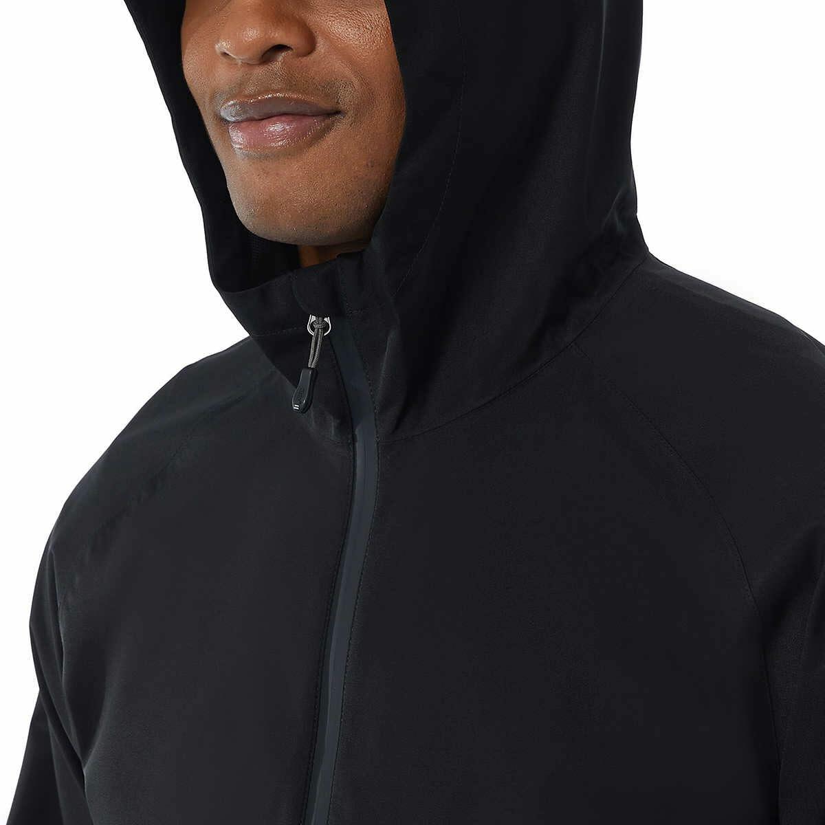 32 Degrees Unisex Rain Jacket, Black, Men's Medium/Women's Large