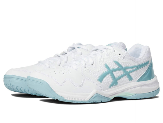 ASICS Women's Gel-Dedicate 7 Running Shoes White/Smoke Blue 10 B - Medium