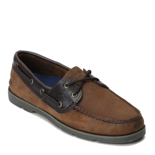 Sperry Mens Leeward 2-Eye Boat Shoe, Brown Buc/Brown, 10.5
