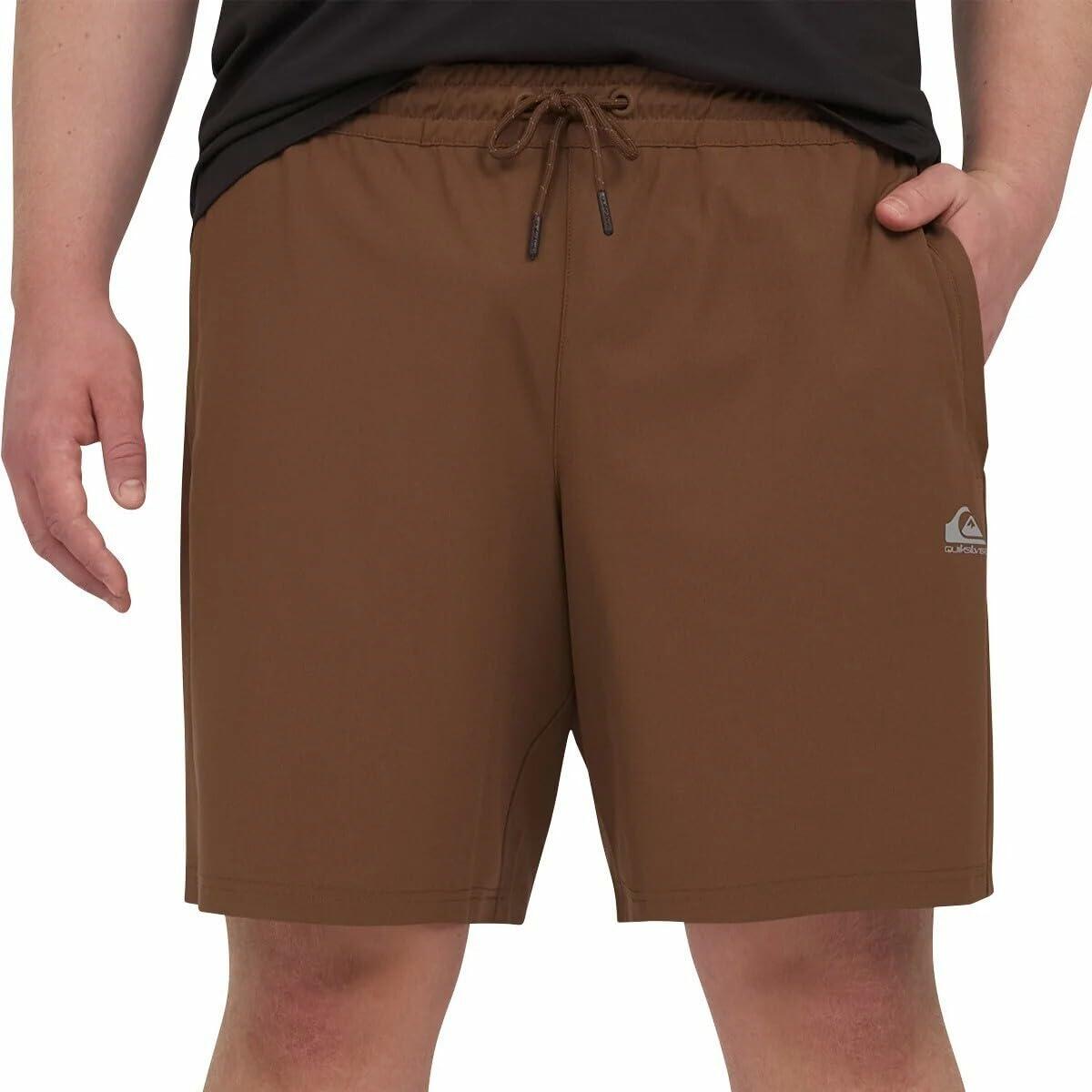 Quiksilver Men's Comfort Stretch Dry Flight Active Short (US, Alpha, Medium, Regular, Regular, Brown)