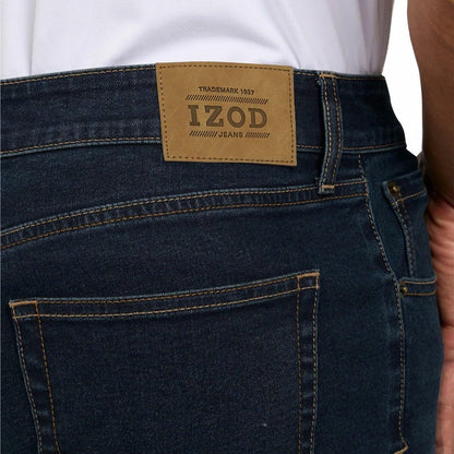 IZOD Men’s Straight Fit Classic 5-Pocket Style Jean (Dark Blue, 38W x 29L)