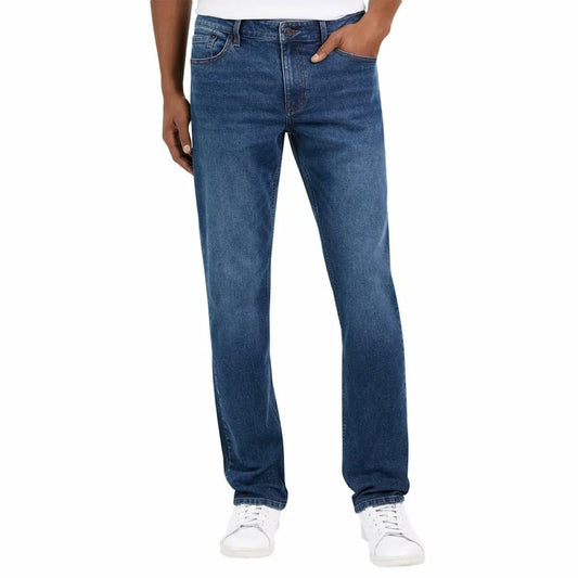 IZOD Saltwater Men's 5 Pocket Straight Fit Comfort Stretch Denim Jean (US, Waist Inseam, 34, 34, Regular, Regular, Dark Blue)