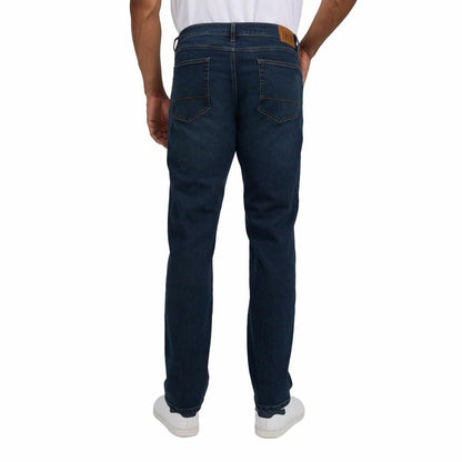 IZOD Men’s Straight Fit Classic 5-Pocket Style Jean (Dark Blue, 38W x 29L)