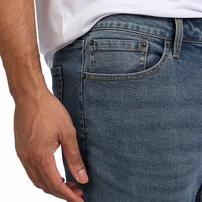 IZOD Men’s Straight Fit Classic 5-Pocket Style Jean (Blue, 38W x 30L)