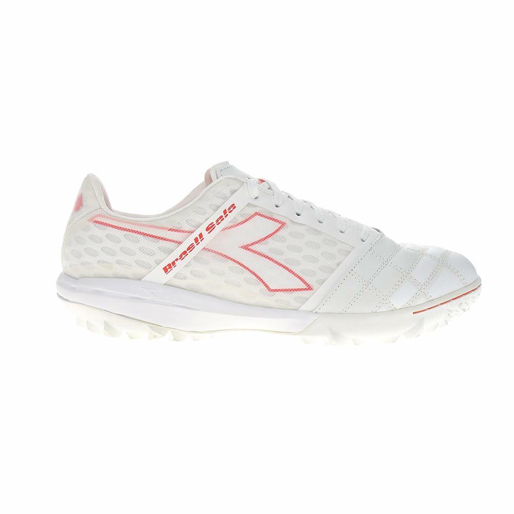 Diadora Brasil Sala Turf Shoes (White/Red, Numeric_8)