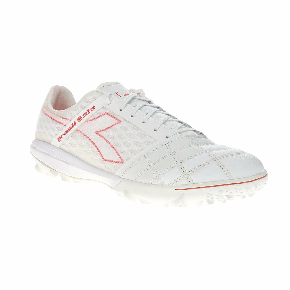 Diadora Brasil Sala Turf Shoes (White/Red, Numeric_8)