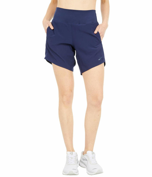 Brooks Womens Chaser 7" Shorts Navy LG (US 12-14) 7