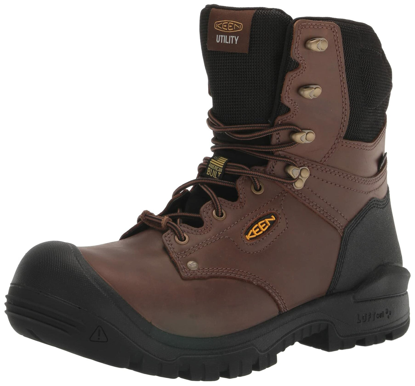 KEEN Utility Men's Independence 8” Composite Toe Waterproof 600G Insulated Work Boots, Dark Earth/Black, 7 Wide