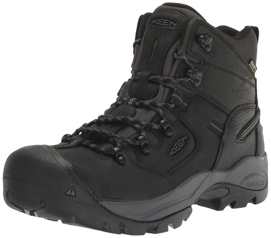 KEEN Utility Men's Pittsburg Energy 6" Composite Toe Waterproof Industrial Work Boots, Black/Forged Iron, 10