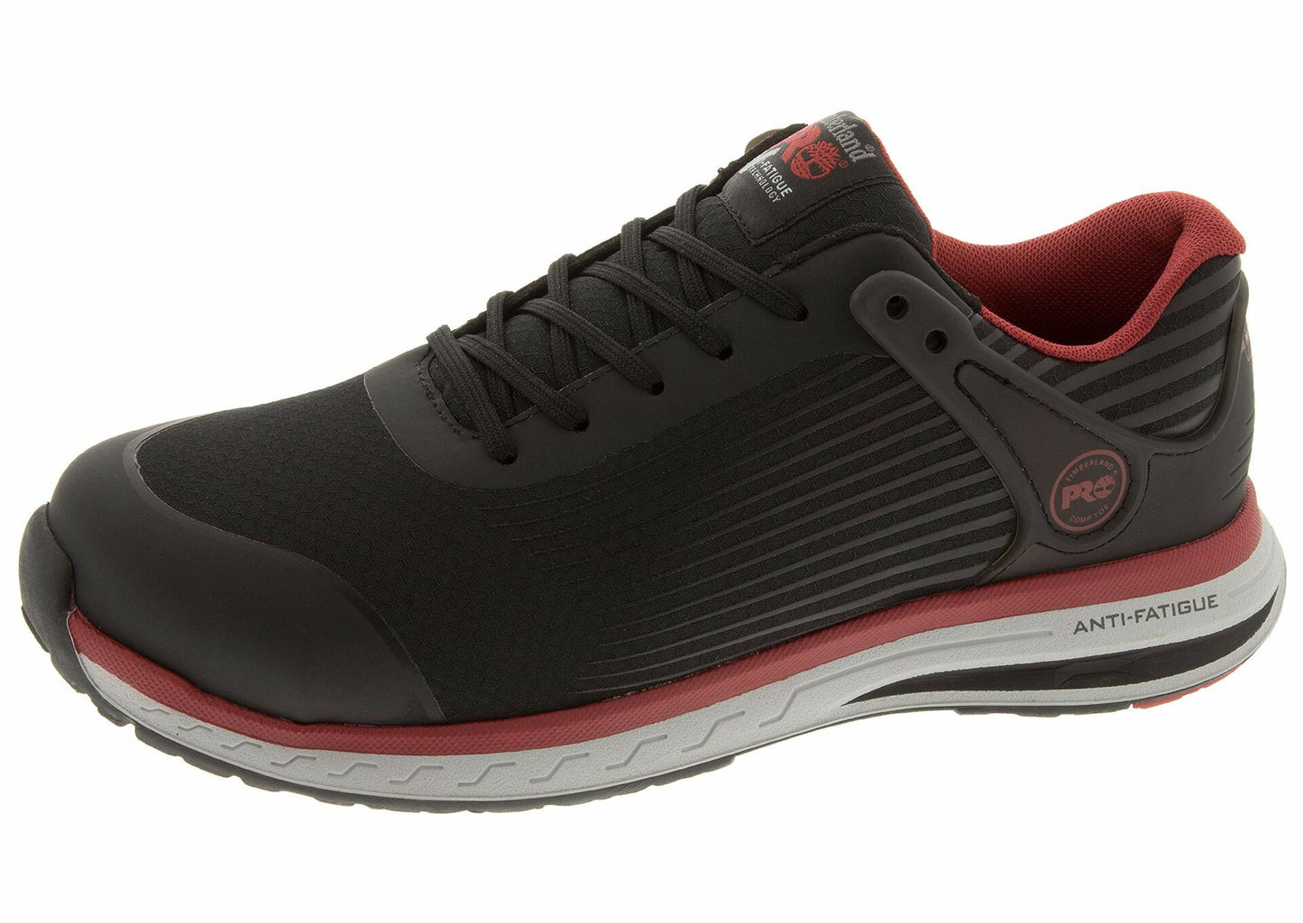 Timberland PRO Men's Drivetrain Composite Safety Toe Electrical Hazard Athletic Work Shoe, Black/Orange, 7.5 M US