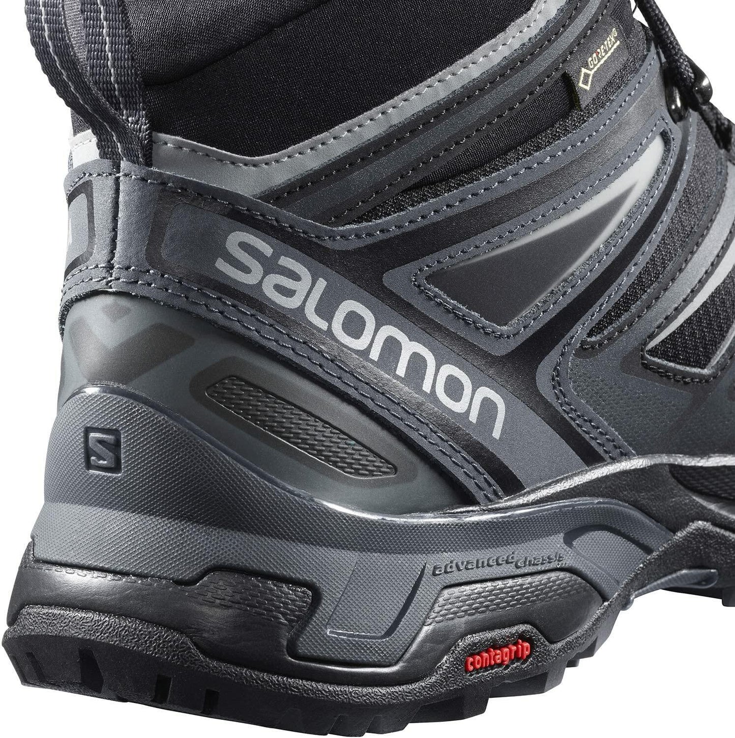 Salomon X Ultra 3 MID Gore-TEX Hiking Boots for Men, Black/India Ink/Monument, 7