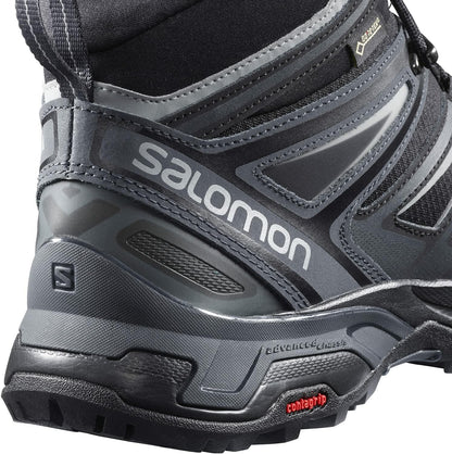 Salomon X Ultra 3 MID Gore-TEX Hiking Boots for Men, Black/India Ink/Monument, 7