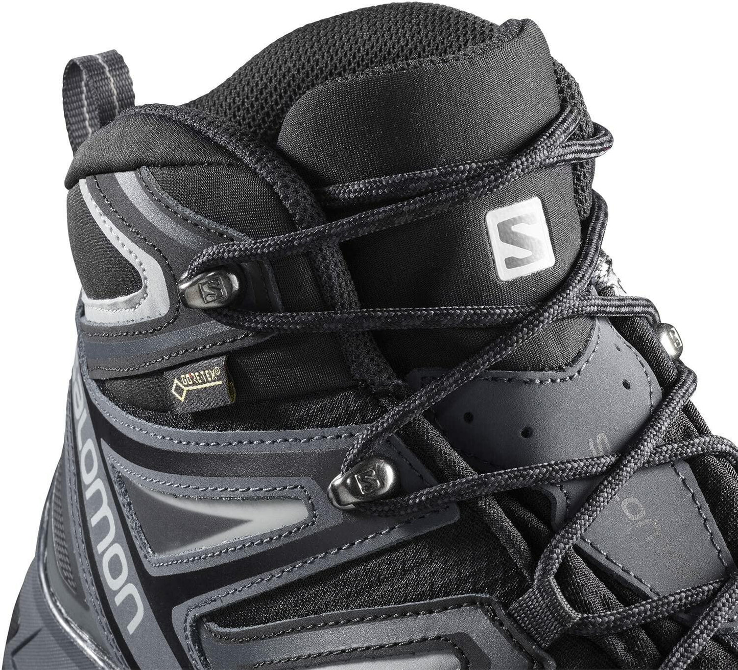 Salomon X Ultra 3 MID Gore-TEX Hiking Boots for Men, Black/India Ink/Monument, 7