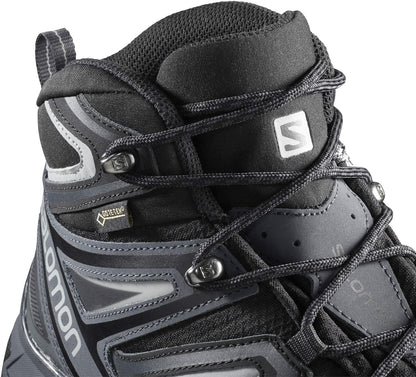 Salomon X Ultra 3 MID Gore-TEX Hiking Boots for Men, Black/India Ink/Monument, 7