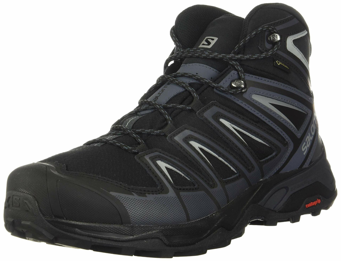 Salomon X Ultra 3 MID Gore-TEX Hiking Boots for Men, Black/India Ink/Monument, 7