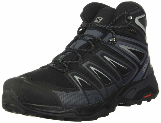 Salomon X Ultra 3 MID Gore-TEX Hiking Boots for Men, Black/India Ink/Monument, 7
