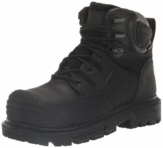 KEEN Utility Men's Camden 6" Composite Toe Waterproof Heavy Duty Work Boots, Black/Black, 11.5