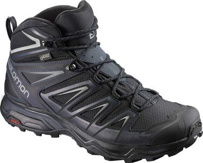 Salomon X Ultra 3 MID Gore-TEX Hiking Boots for Men, Black/India Ink/Monument, 7