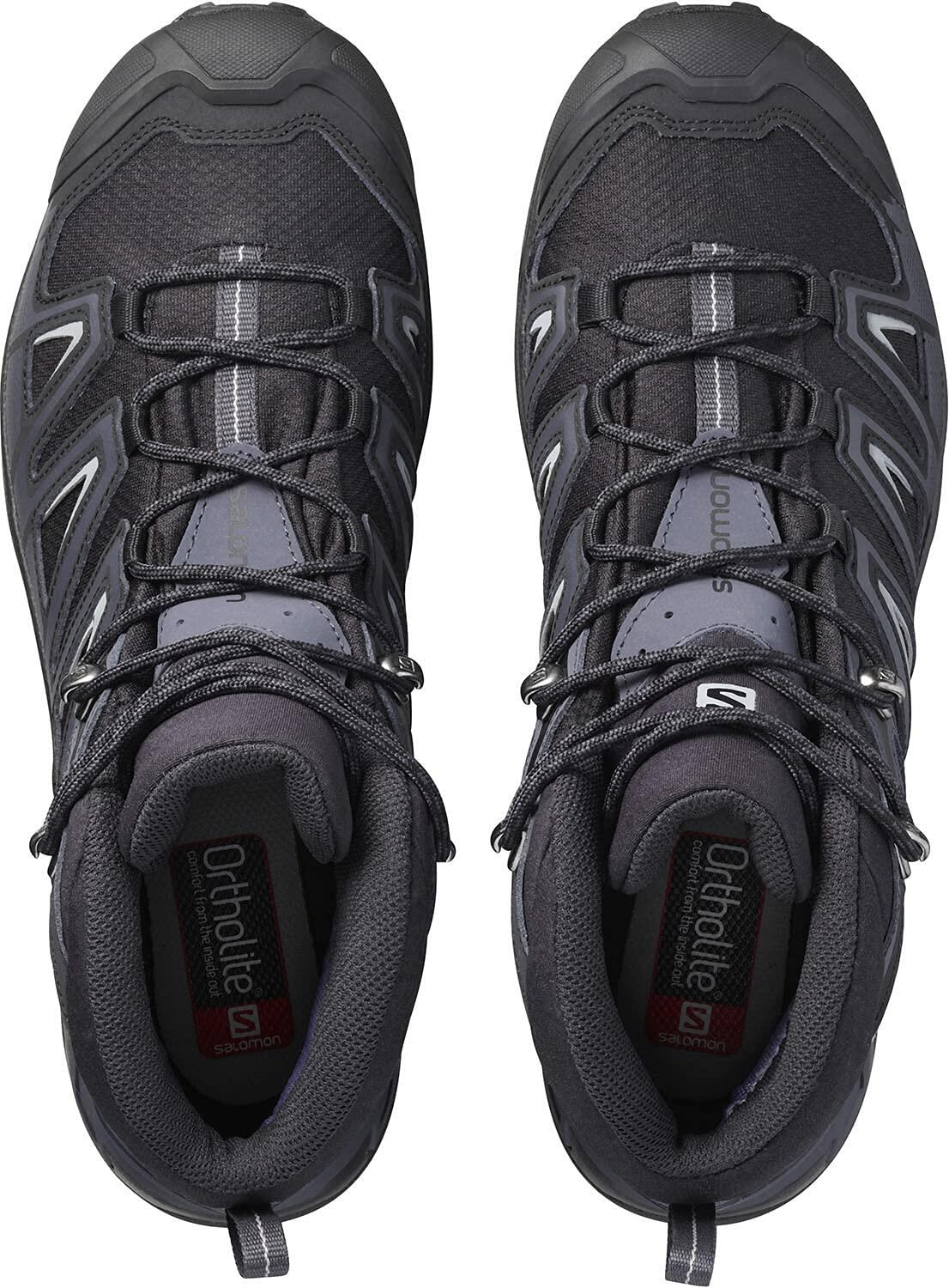 Salomon X Ultra 3 MID Gore-TEX Hiking Boots for Men, Black/India Ink/Monument, 7