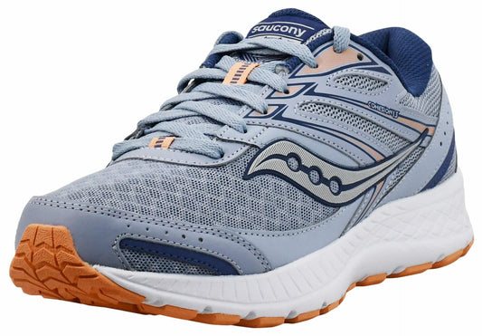Saucony Women's Cohesion 13 Running Shoe, Blue Mist/Melon, 9